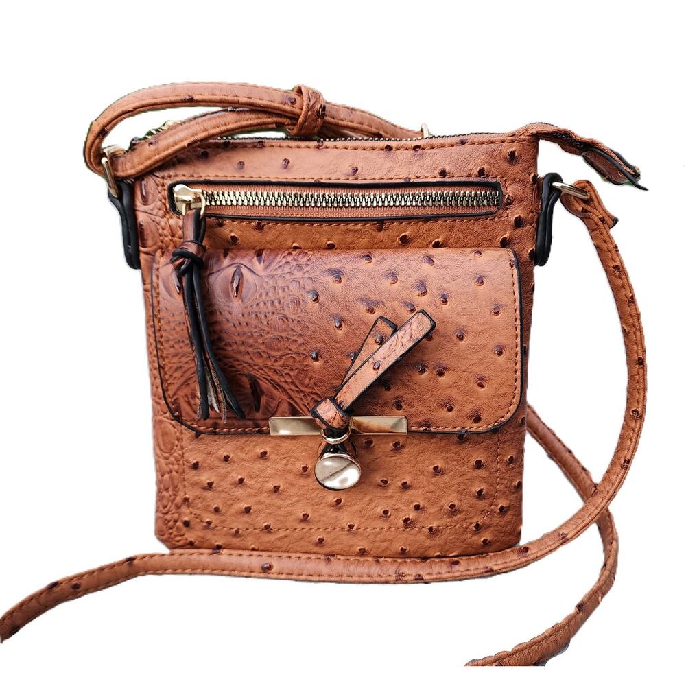 Emperia Los Angeles Faux Alligator Vegan Leather Crossbody Bag - Picture 10 of 10
